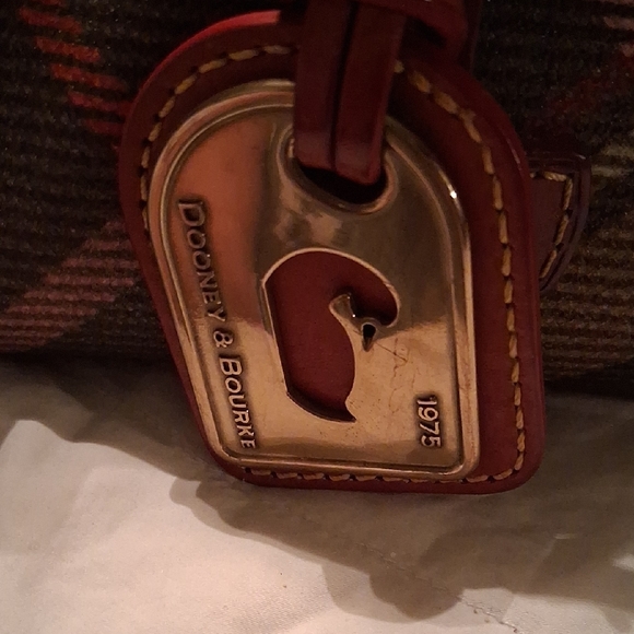 Dooney And Bourke Nwot Plaid Leather Trim Bag - Picture 2 of 13